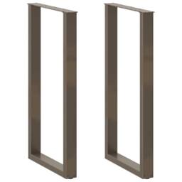 Berkfield Home Coffee Table Legs U-Shaped 2 pcs Natural Steel 60x(110-111) cm Steel in Brown - thumbnail 2