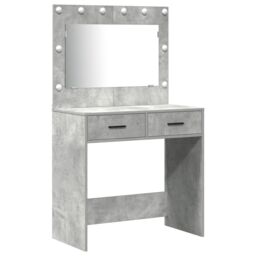 Berkfield Home 3 Piece Dressing Table Set with LED - Concrete Grey Engineered Wood - thumbnail 4