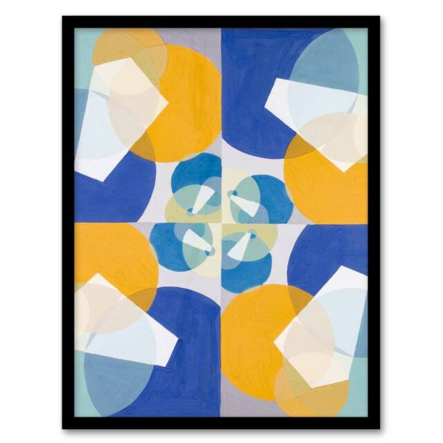 Artery8 Joseph Schillinger Green Squares Abstract Painting Framed Art Print - Size: A4 - image 1