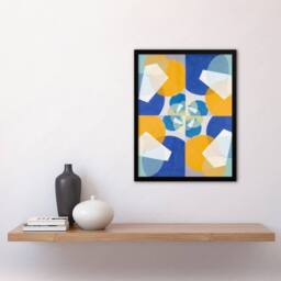 Artery8 Joseph Schillinger Green Squares Abstract Painting Framed Art Print - Size: A4 - thumbnail 4