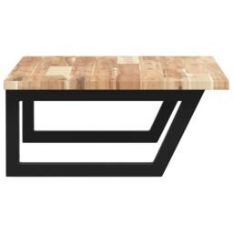 Berkfield Home Elegant Basin Shelf Wall Mounted Steel & Solid Wood Acacia in Brown - thumbnail 5
