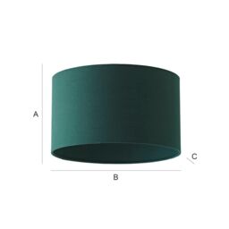 ValueLights Reni Forest Green Fabric Easy Fit Drum Ceiling Lamp Shade in Bottle Green - Size: Small - thumbnail 9