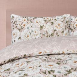 Smart Living Luxury Soft Reversible Elegant Blooms Duvet Cover & Pillowcases in Pink - Size: King - thumbnail 4
