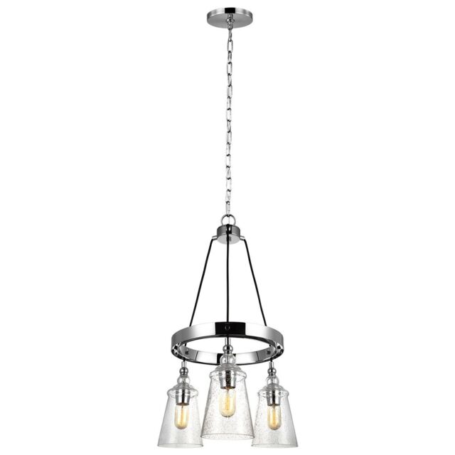 Netlighting Feiss Loras 3 Light Chandelier Chrome in Grey - image 1