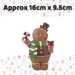 VFM e-Store Christmas Gingerbread Figurines Decoration 16cm x 9.5cm Brown X 1 - Size: 16 cm x 9.5 cm - thumbnail 2
