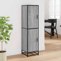 Berkfield Home Highboard Grey Sonoma 35.5x35x139 cm Engineered Wood & Metal - thumbnail 3