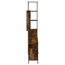 Berkfield Home Durable 4 Piece Bathroom Furniture Set Smoked Oak Engineered Wood in Brown - thumbnail 7
