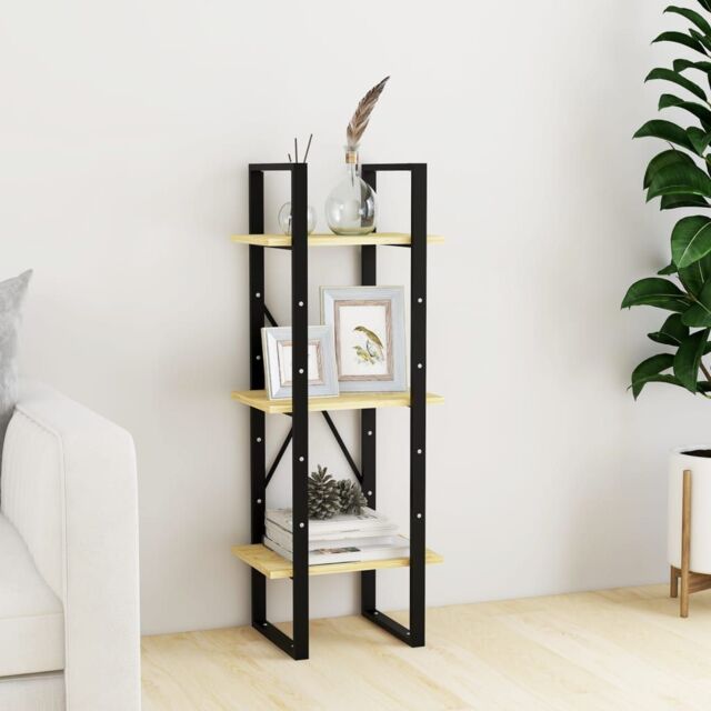 Berkfield Home 3-Tier Book Cabinet 40x30x105 cm Solid Pinewood in Brown - Size: 40 x 30 x 105 cm - image 1
