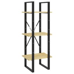 Berkfield Home 3-Tier Book Cabinet 40x30x105 cm Solid Pinewood in Brown - Size: 40 x 30 x 105 cm - thumbnail 2