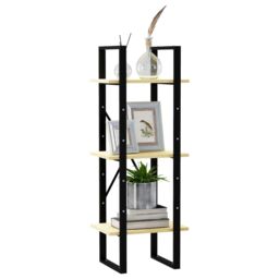 Berkfield Home 3-Tier Book Cabinet 40x30x105 cm Solid Pinewood in Brown - Size: 40 x 30 x 105 cm - thumbnail 4