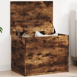 Berkfield Home Storage Box Smoked Oak 60x42x46 cm Engineered Wood in Brown - Size: 60 x 42 x 46 cm - thumbnail 1
