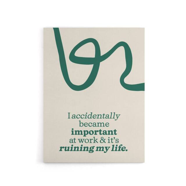 "Artery8 Accidentally Important At Work Ruining My Life Canvas Wall Art Print in Green - Size: W24"" x H32""" - image 1