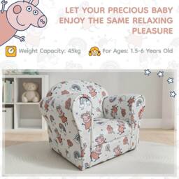 Kidsaw Kids Mini Chair Sofa Peppa Pig White - thumbnail 3