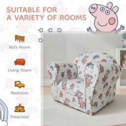 Kidsaw Kids Mini Chair Sofa Peppa Pig White - thumbnail 2