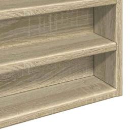 Berkfield Home Vitrine Cabinet Sonoma Oak 100x8.5x50 cm Engineered Wood in Light Oak - thumbnail 7