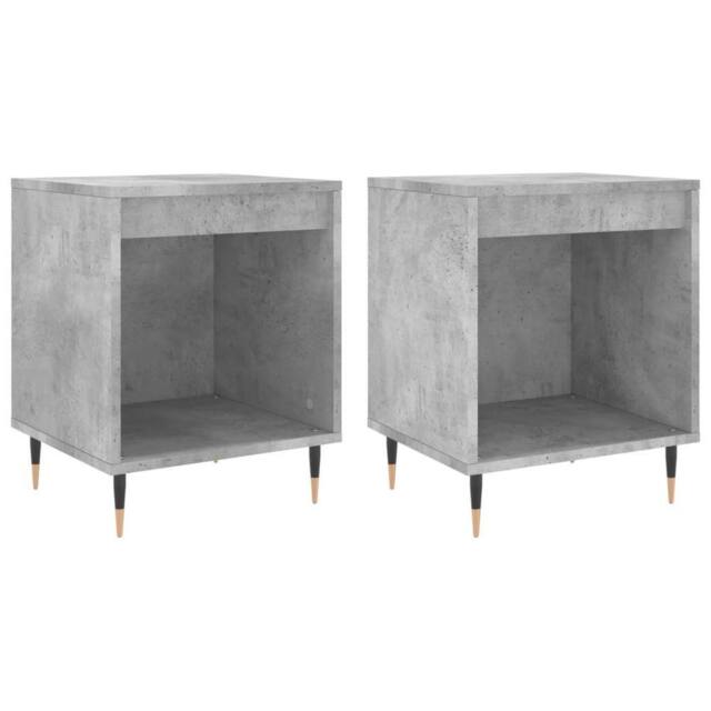 Berkfield Home Bedside Cabinets 2 pcs Concrete Grey 40x35x50 cm Engineered Wood - Size: 40 x 35 x 50 cm - image 1