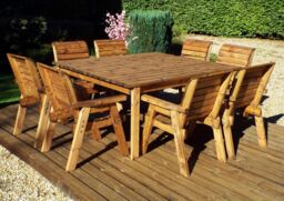 Charles Taylor Trading Eight Seater Square Table Set (with chairs) in Brown - thumbnail 2