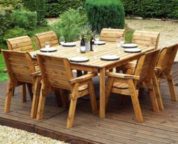 Charles Taylor Trading Eight Seater Square Table Set (with chairs) in Brown