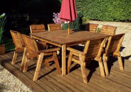 Charles Taylor Trading Eight Seater Square Table Set (with chairs) in Brown - thumbnail 3