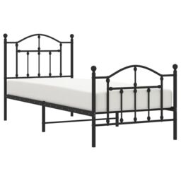 Berkfield Home Metal Bed Frame with Headboard & Footboard Black 90x190 cm Single - thumbnail 3