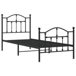Berkfield Home Metal Bed Frame with Headboard & Footboard Black 90x190 cm Single - thumbnail 4