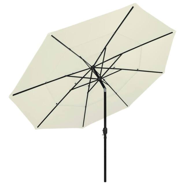 Berkfield Home 3-Tier Parasol with Aluminium Pole Sand 3.5 m in Beige - image 1