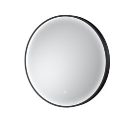 Balterley Round Inset Framed LED Mirror with Demister Pad, 600mm - Black