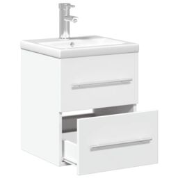 Berkfield Home Bathroom Sink Cabinet with Built-in Basin White - thumbnail 5