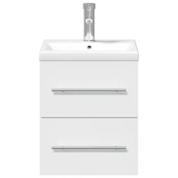Berkfield Home Bathroom Sink Cabinet with Built-in Basin White - thumbnail 4