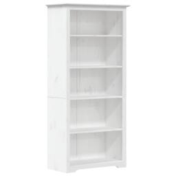 Berkfield Home Bookcase BODO White 80x38x180 cm Solid Wood Pine 5-Tier - Size: 80 x 38 x 180 cm - thumbnail 1