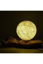 KDMD DriftGlow Cotton Wrap Lamp - Cream Shade, Natural Driftwood Decor - thumbnail 4