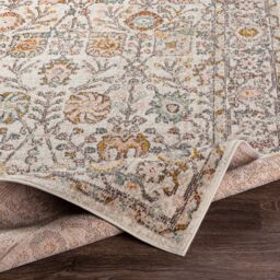 Livabliss Ankara - Vintage Pink Grey Traditional Boho Living Dining Bedroom Rug in Burnt Orange - Size: 160 cm diameter - thumbnail 4