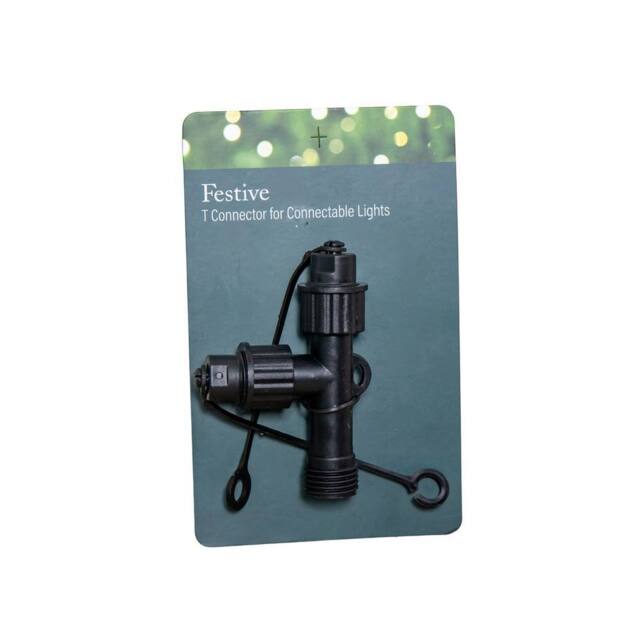 Samuel Alexander 9cm x 10cm Black Plastic T Connector Max For Connectable Lights - Size: 9 cm x 10 cm - image 1