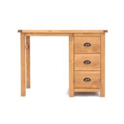 Cabinet Bits Lugo 3 Drawer Desk - Dressing Table Brass Cup Handle in Light Brown - thumbnail 1