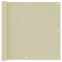 Berkfield Home Modern Balcony Screen Cream 90x500 cm Oxford Fabric in Beige - thumbnail 2