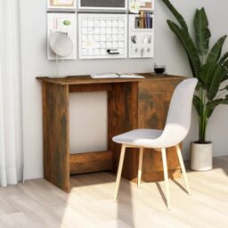 Berkfield Home Desk Smoked Oak 100x50x76 cm Engineered Wood in Brown - Size: 100 x 50 x 76 cm - thumbnail 1