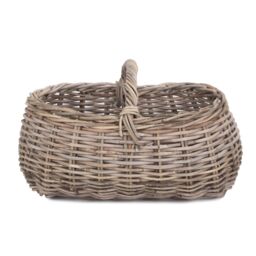 Red Hamper Rattan Grey Rattan Market Basket - thumbnail 2