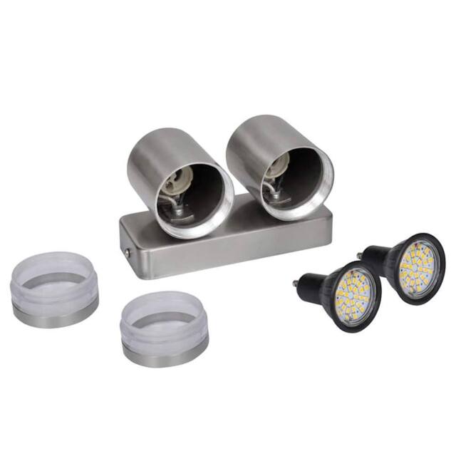 Berkfield Home LED Wall Lamp Stainless Steel Down with Cone Head in Silver - image 1