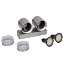 Berkfield Home LED Wall Lamp Stainless Steel Down with Cone Head in Silver