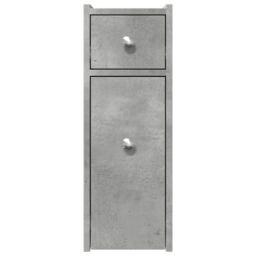 Berkfield Home Narrow Bathroom Cupboard with Wheels Concrete Grey Engineered Wood - thumbnail 4