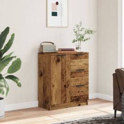 Berkfield Home Sideboard Old Wood 60x30x70 cm Engineered Wood in Brown - Size: 60 x 30 x 70 cm - thumbnail 3