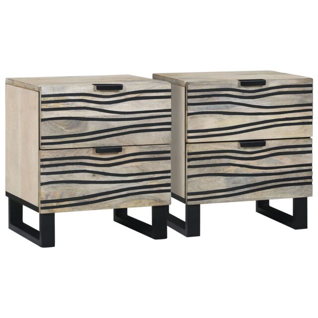 Berkfield Home Bedside Tables with Drawer 2 pcs Walnut 40 x 33.5 x 46 cm - image 1
