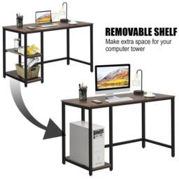 KORVIXA Computer Desk Industrial Writing Table in Walnut - Size: 100 cm - thumbnail 4