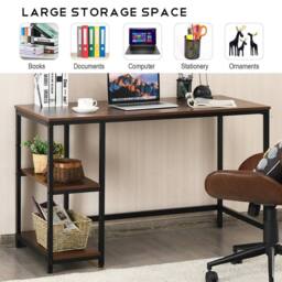 KORVIXA Computer Desk Industrial Writing Table in Walnut - Size: 100 cm - thumbnail 5
