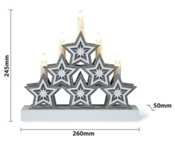 Xmas Haus Natural Festive Wood LED Light Up Christmas Candle Arch With stars in White - thumbnail 2