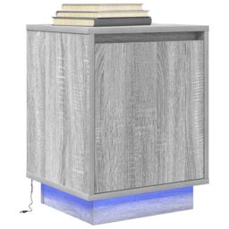 Berkfield Home Bedside Cabinets with LED Lights¬†2 pcs Grey Sonoma 38x34x50 cm - Size: 38 x 34 x 50 cm - thumbnail 6