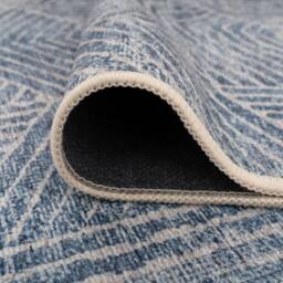 Kukoon Denim Blue Geometric Soft Pile Living Room Area Rug Bedroom Runner Mat in Mid Blue - Size: 200 cm x 290 cm - thumbnail 6