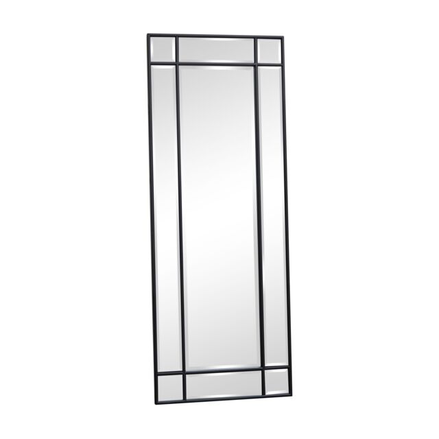 Melody Maison Black Framed Art Deco Wall / Leaner Mirror 142 Cm X 54 Cm - image 1