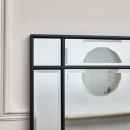 Melody Maison Black Framed Art Deco Wall / Leaner Mirror 142 Cm X 54 Cm - thumbnail 6