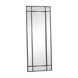 Melody Maison Black Framed Art Deco Wall / Leaner Mirror 142 Cm X 54 Cm - thumbnail 1